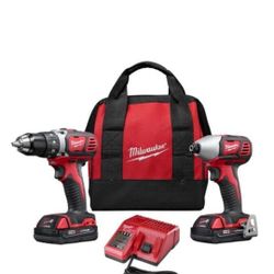 Milwaukee M18 18-Volt Lithium-Ion Cordless Drill Driver/Impact Driver Combo Kit (2-Tool) W/ Two 1.5Ah Batteries, Charger Tool Bag