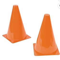 Plastic Traffic Cones - Bright Orange - Durable Set of 3- Perfect for Party Favors Games Events Decorations and Outdoor Activities - Ideal for Fun a