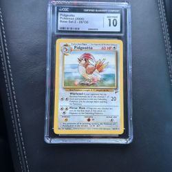 CGC GEM MINT 10 Pidgeotto Pokemon 2000 Base Set 2 - 28/130