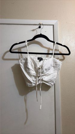 White corset stretchy crop top