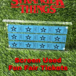 Authentic Stranger Things Screen Used “Fun Fair” Tickets Prop