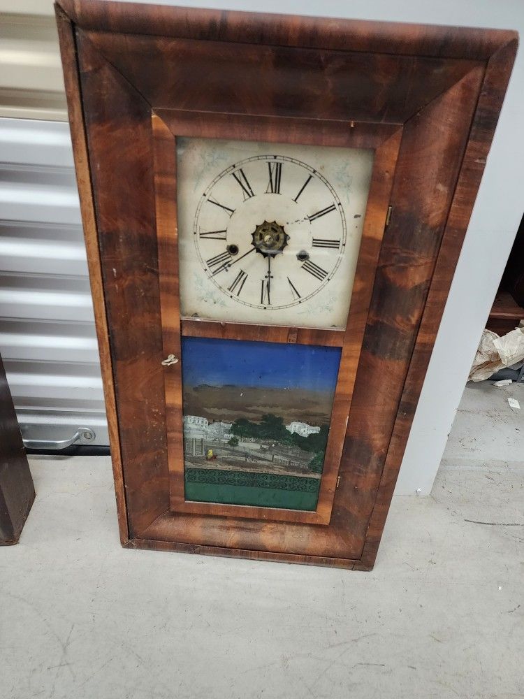 Antique Welch 8 Day Brass Clock