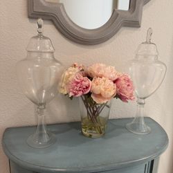 Glass Candy Stands, Set Of 2