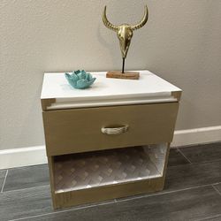 White & Gold Side Table