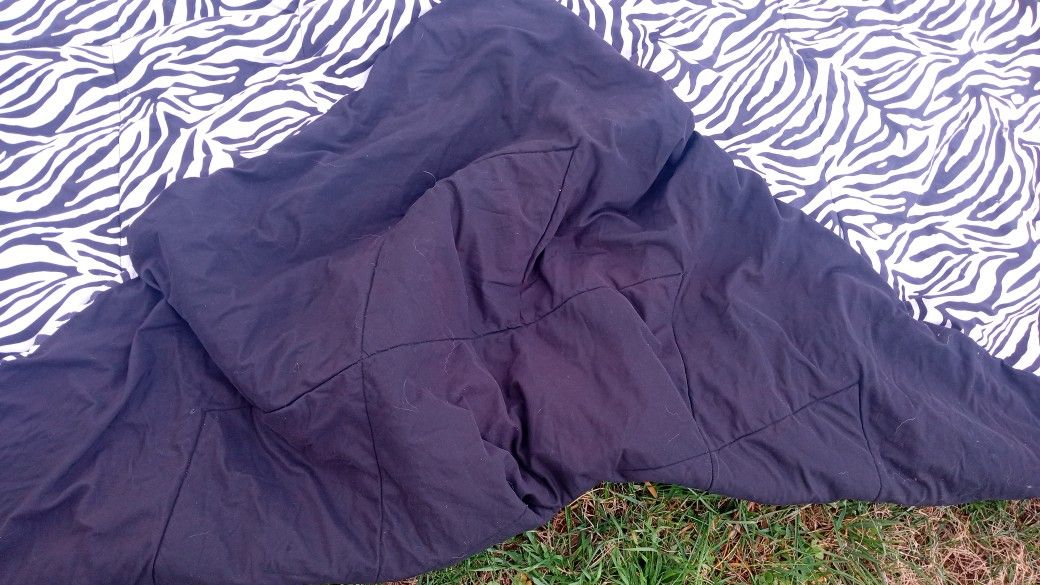 Quilt ,Black And White On One Side ,Black On The Other