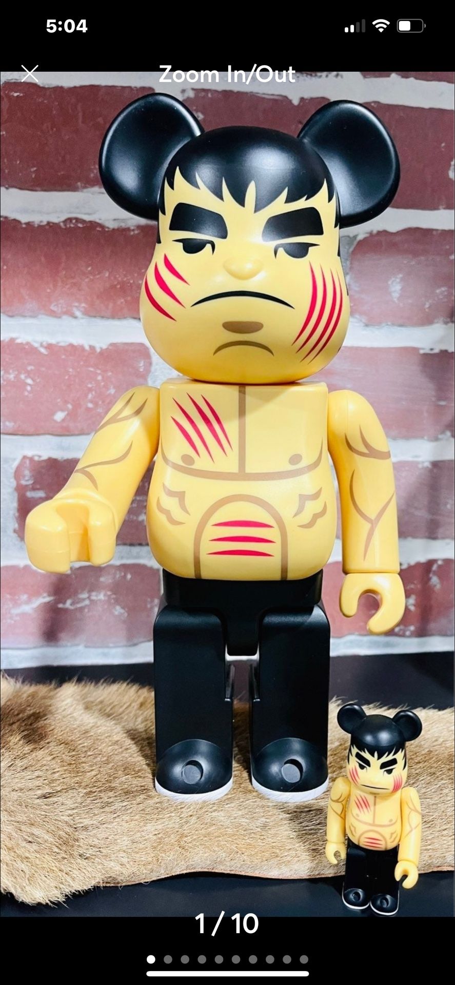 Brand New Signed Bearbrick Bruce Lee From Bait- 400% Plus 100%