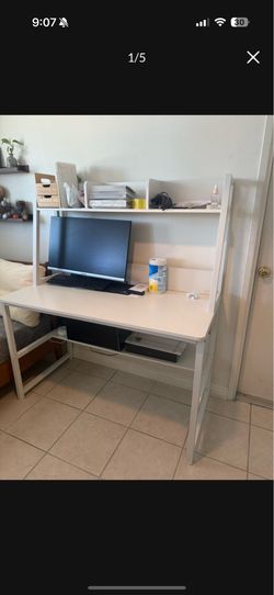 Computer desk with shelf