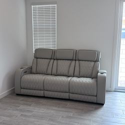 Leather Reclining/heat & Massage sofa