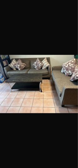 Gray Fabric Sofa Set with Coffee Table from gallery furniture