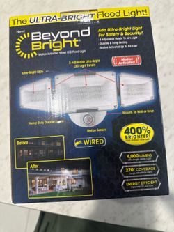 Beyond Bright Ultra-Bright Motion Sensor LED Flood Light – Wired, 4000 Lumens