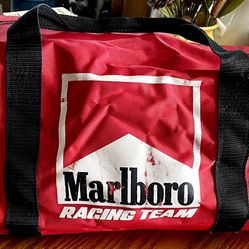 *VINTAGE* ‘90s Marlboro Racing Team Bag-Red Duffle Sports Bag-Shoulder Strap