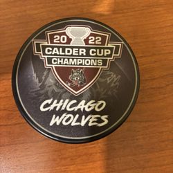 AHL Chicago Wolves 2022 Calder Cup Champions Puck