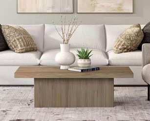 Torren 47.5 in. Antiqued Gray Oak Rectangle MDF Top Coffee Table.  retail price $186 our price $100    Meyer&Cross Model # CT2265   L-4897