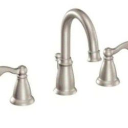 Moen Traditional Spot Resist Two-Handle Bathroom Faucet, Brushed Nickel (WS84004SRN)
