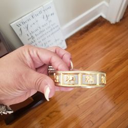 gold silver elephant bracelet 