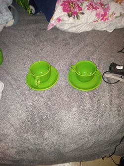 Fiesta Tea Cups And Plates