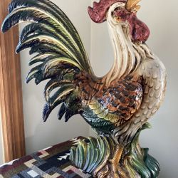 Vintage Italian Ceramic Rooster Sculpture