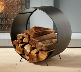 CB2 Handcrafted Iron Log Holder - $125