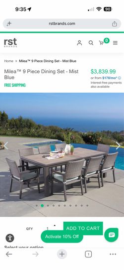 (8) Sunbrella Cushions ONLY - Mist Blue