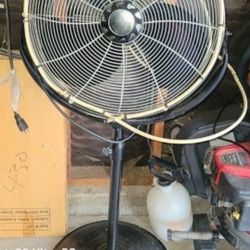 24" Industrial 3 Speed Fan With Misters 