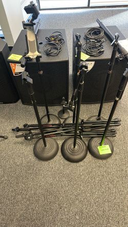 9 microphone Stands -$90 total