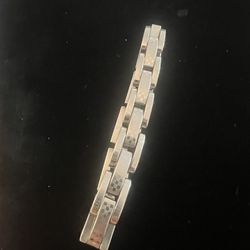 Very Cool Mens Design Etched Stainless Steel Bracelet 