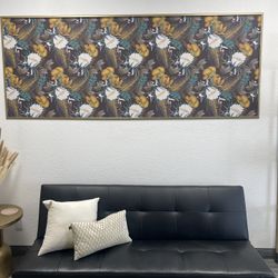 Black Faux Leather Futon 
