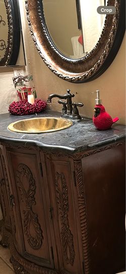 Bathroom vanity and mirror