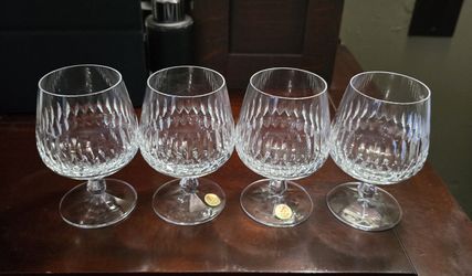 Vintage Schott-Zwiesel cut crystal brandy snifters celebration collection set of 4.