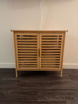 Bamboo Cabinet with Slatted Doors