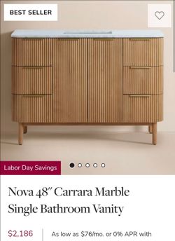 Nova 48" Carrara Marble Single Bathroom Vanity