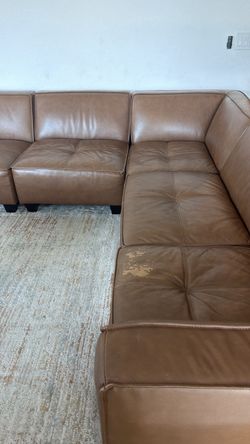 Brown Leather Sectional Sofa