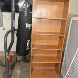 Oak Wood Four Shelved Bookcase