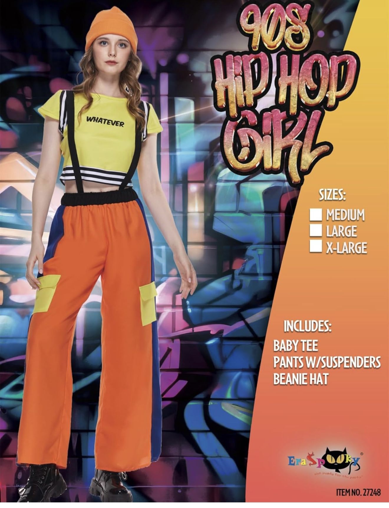 EraSpooky Women's 90s Hip Hop Rhythm Rebel Costume Adult Old School Street Outfits