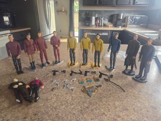 Star Trek action figures collection with accessories