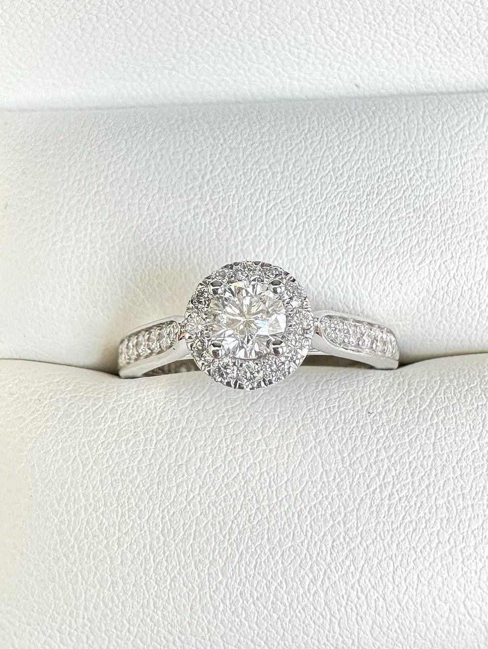 14K White Gold THE LEO 1.5 CTW Diamond Engagement Ring Round-cut