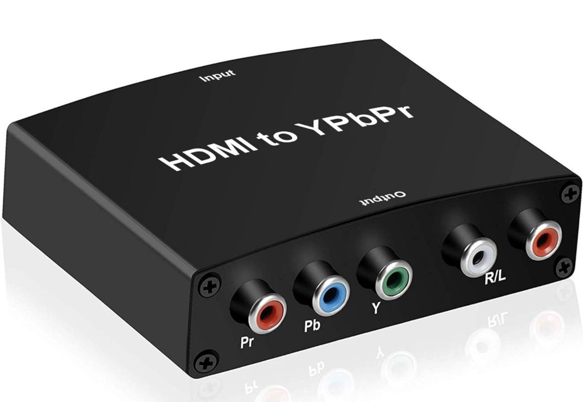 002-HDMI to Component Converter, avedio links HDMI to 1080P YPbPr 5RCA RGB + R/L Video Audio Adapter, Support Apple TV, PS5, Roku, Xbox, Fire Stick, D