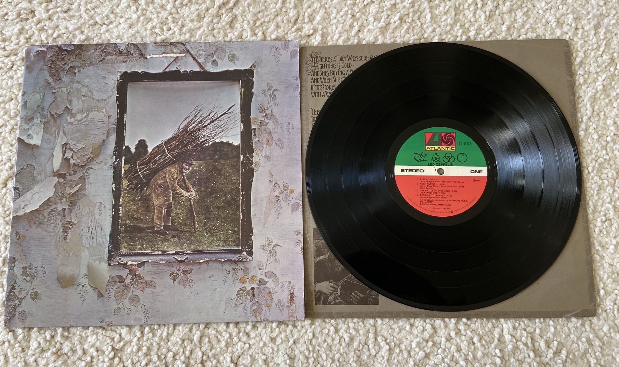 Led Zeppelin “IV” aka Untitled Vinyl Lp 1977 Atlantic Records Monarch George Piros Engineer Like New Vinyl Rock.