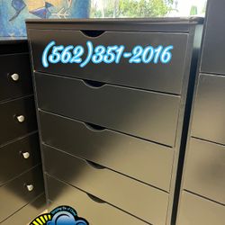 Katy Five Drawer Dresser Black Chest Compressed New Comoda 