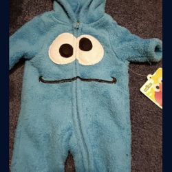 Newborn Cookie Monster Warm Onesie 