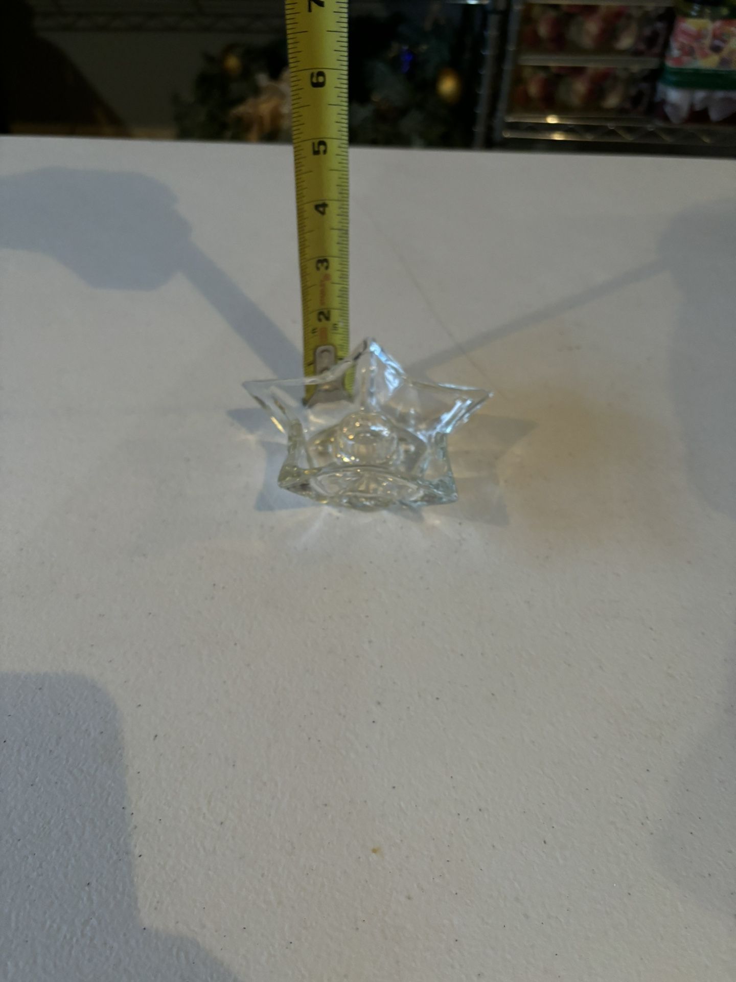 Vintage crystal glass star candleholder