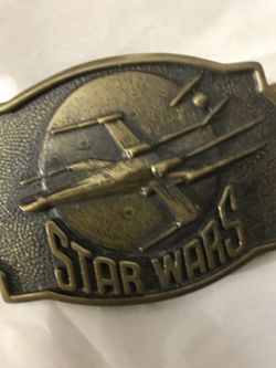Vintage 1977 Star Wars solid brass belt buckle