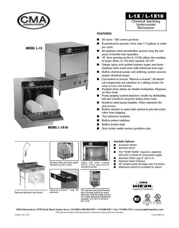 (Brand New) CMA Dishwasher & Glasscleaner (Model L1X)A for Sale in