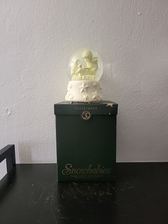 Department 56 Snowbabies "Make A Wish" Water Globe NIB