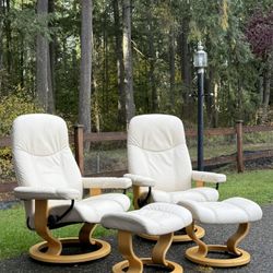 Ekornes Stressless  Chair And Ottoman Set Of 2 