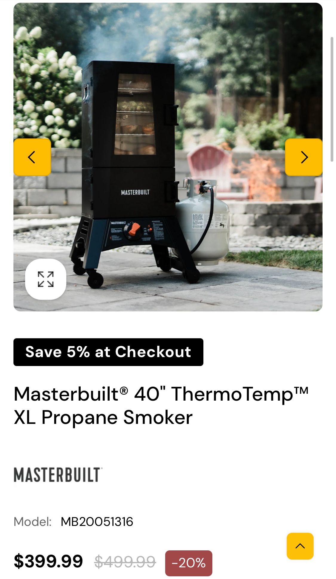 MASTERBUILT XL PROPANE SMOKER JUST SMALL DAMAGE NOT AFFECT THE