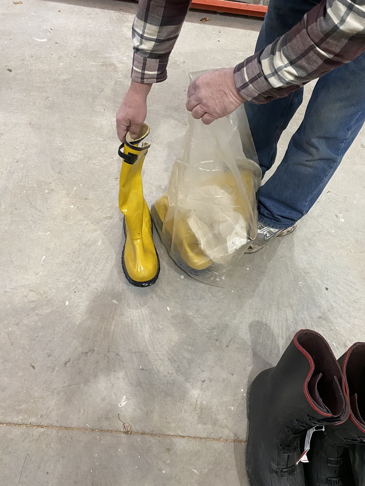 Brand new yellow rubber slip on boots 🥾 for anyone or anything