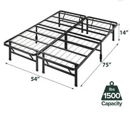 Zinus 14" Metal SmartBase Tool-Free Assembly Bed Frame, No Box Spring Required, Full