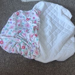 Infant Girl Bassinet Sheet And Mattress Protector 