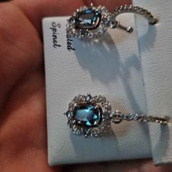 Sterling silver and spinel earrings